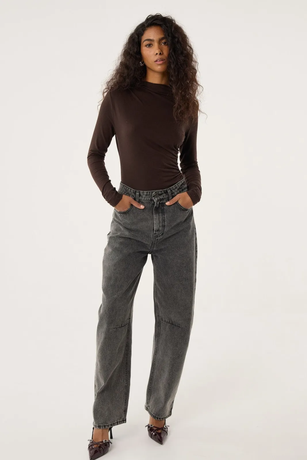 TALYA Spodnie^Jeansy Barrel grey