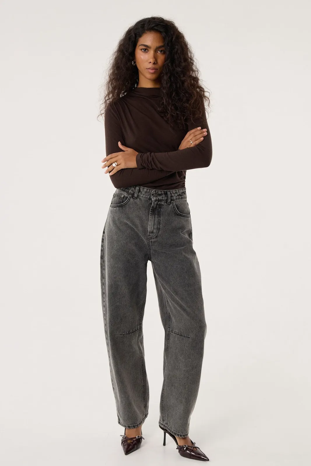 TALYA Spodnie^Jeansy Barrel grey