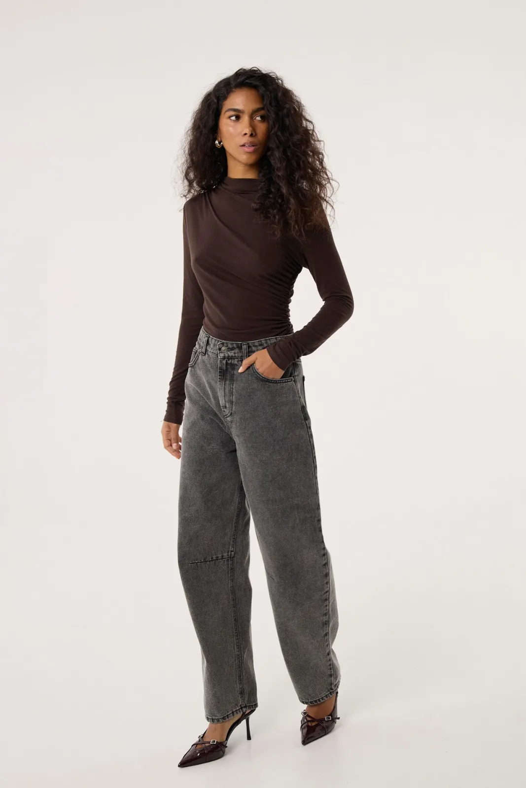 TALYA Spodnie^Jeansy Barrel grey
