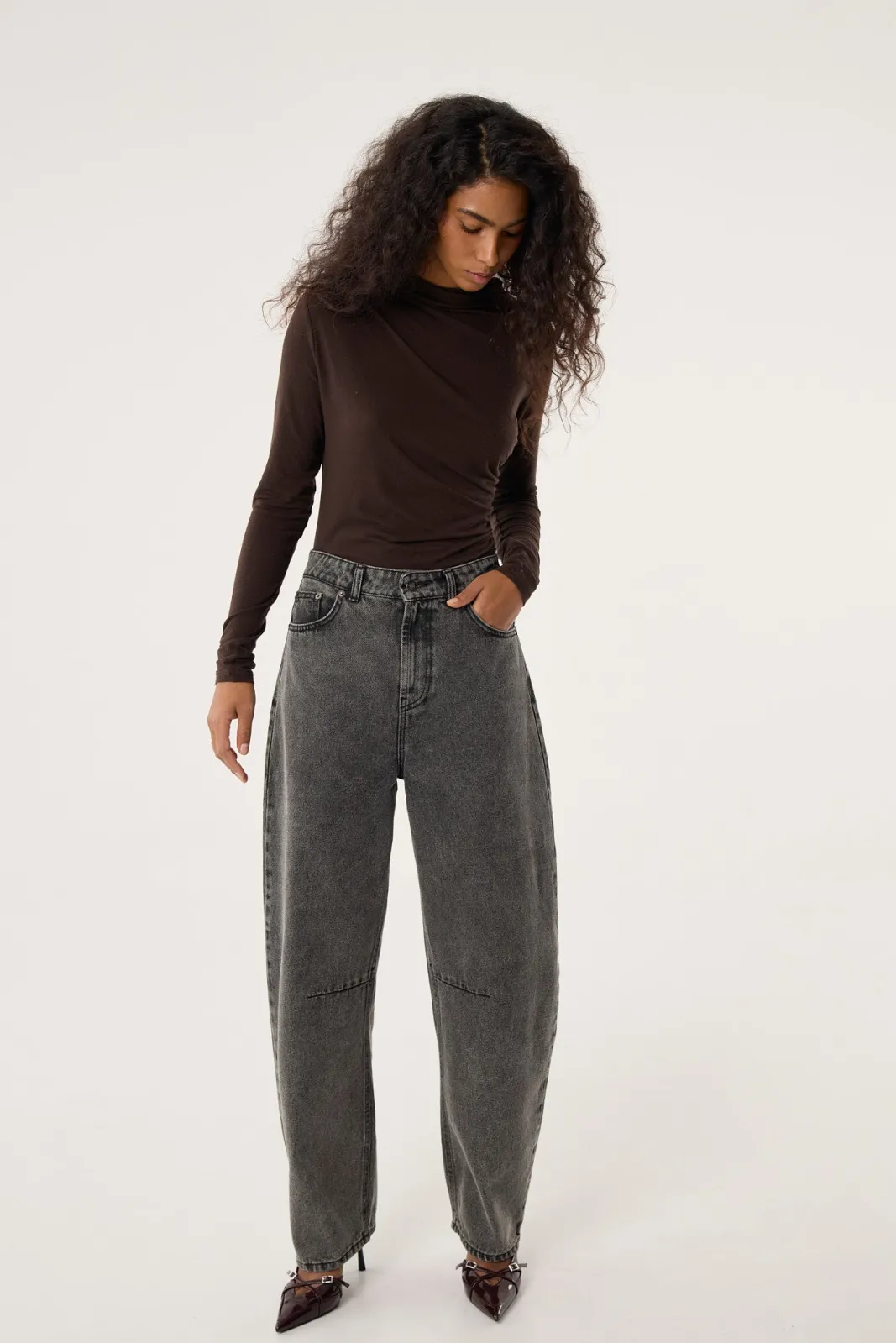 TALYA Spodnie^Jeansy Barrel grey