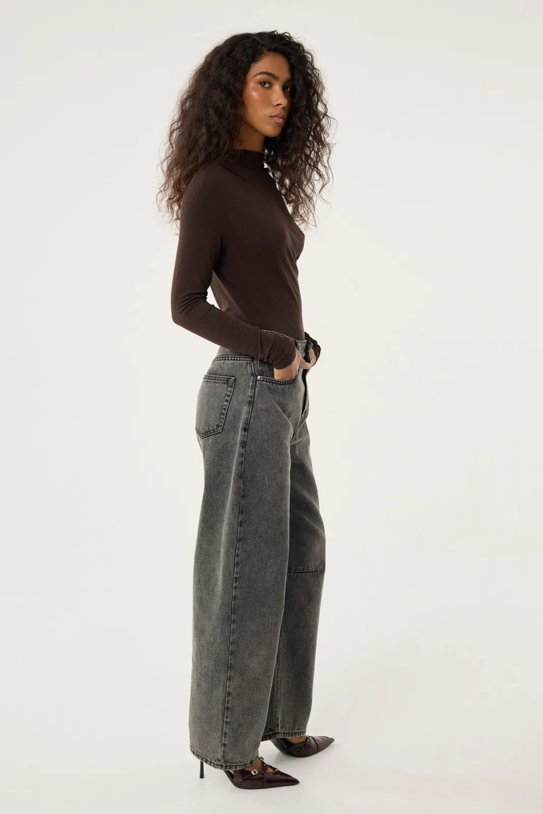 TALYA Spodnie^Jeansy Barrel grey