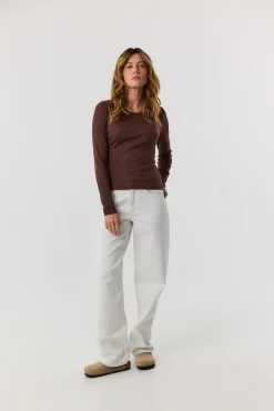TALYA Koszule I Topy|Longsleevy^Longsleeve Bamboo chocolate