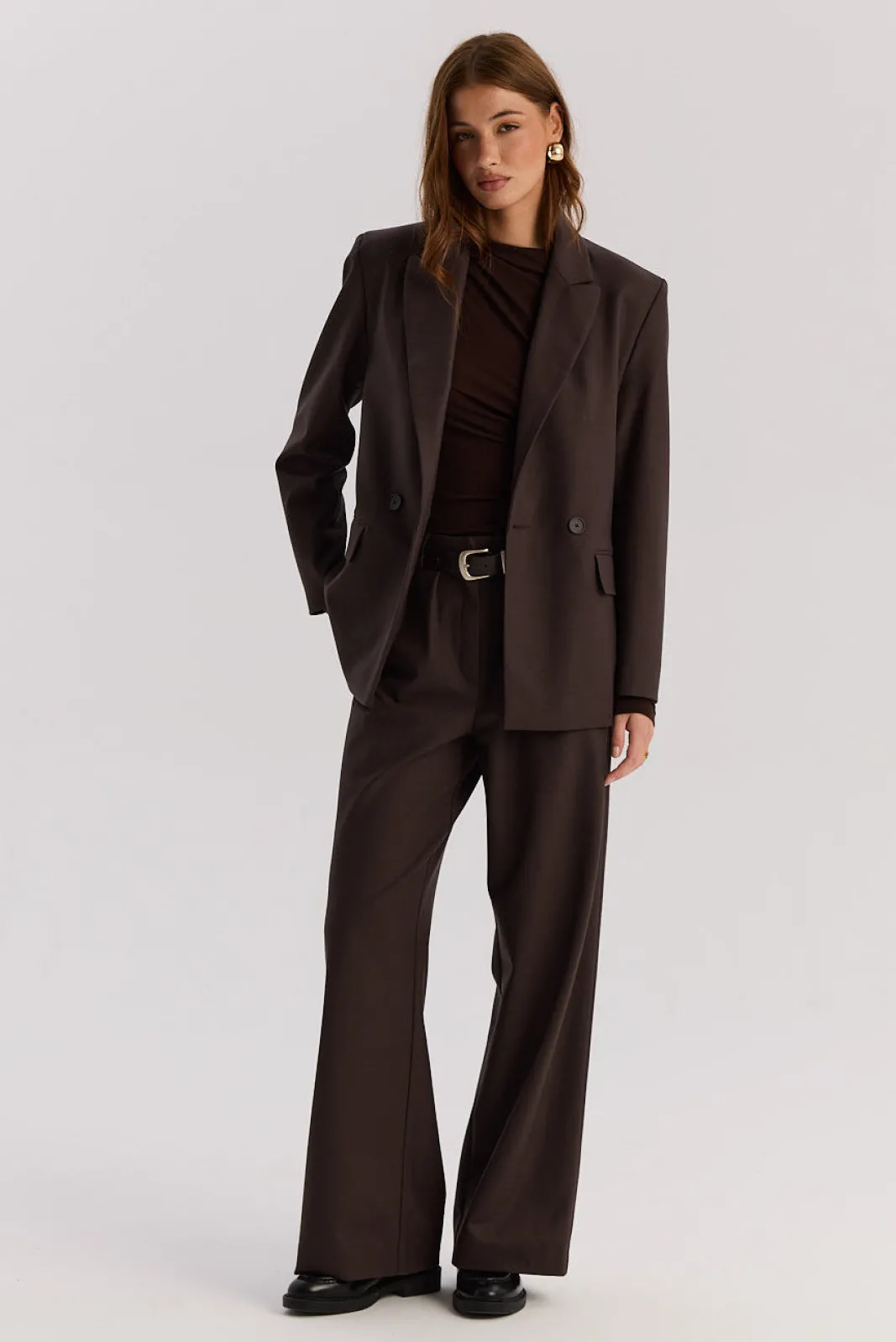 TALYA Spodnie^Spodnie Jackson wool chocolate