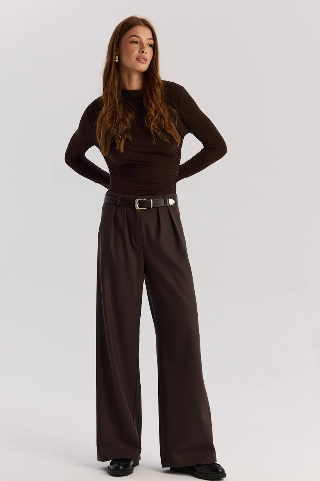 TALYA Spodnie^Spodnie Jackson wool chocolate