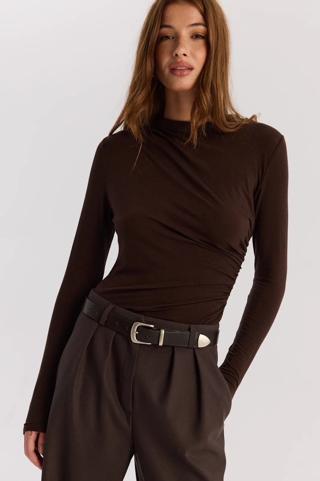 TALYA Spodnie^Spodnie Jackson wool chocolate