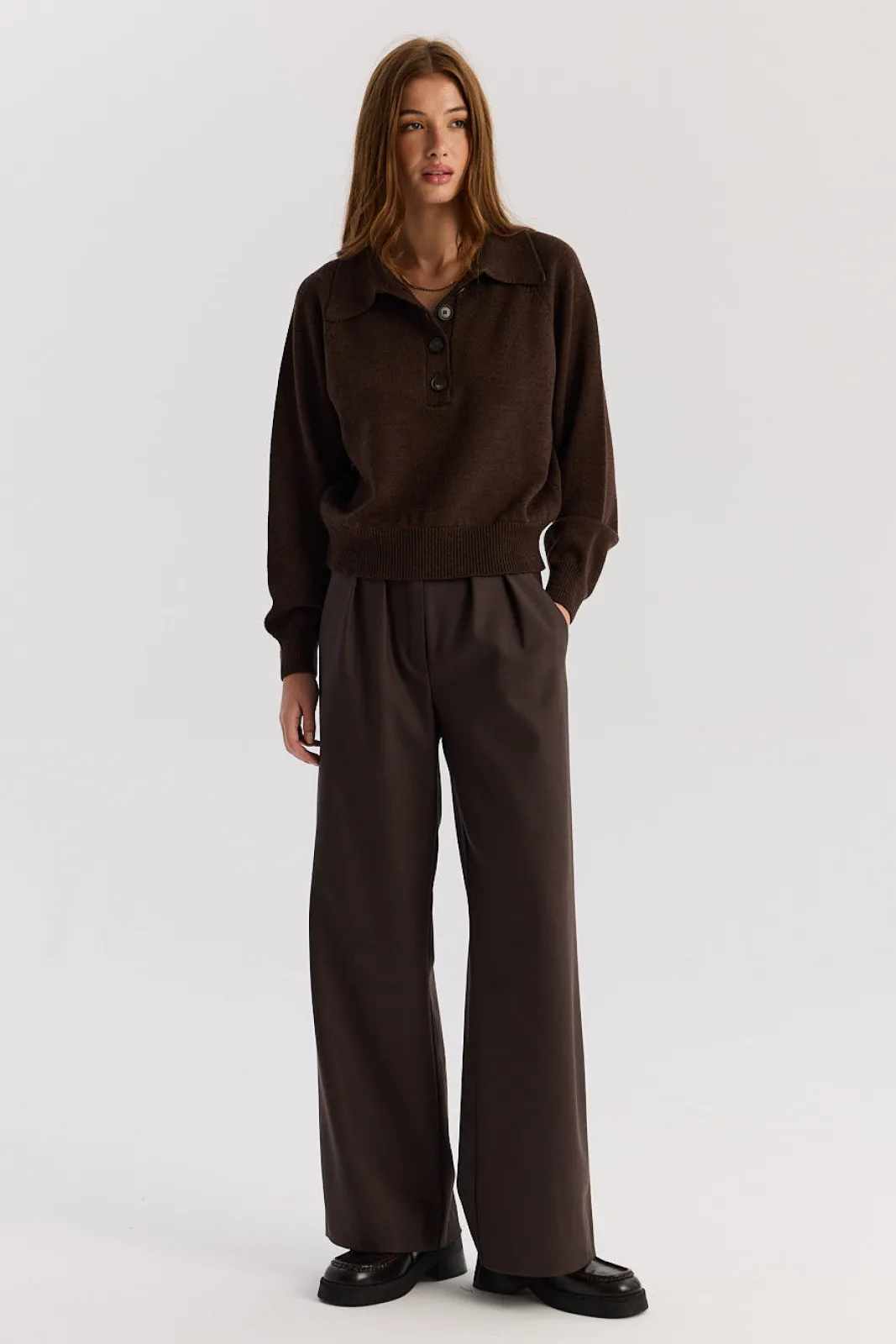 TALYA Spodnie^Spodnie Jackson wool chocolate