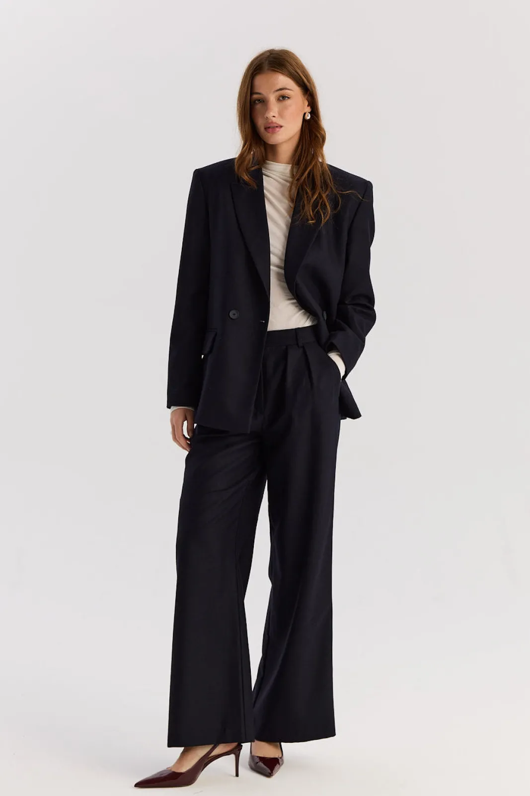 TALYA Spodnie^Spodnie Jackson wool navy