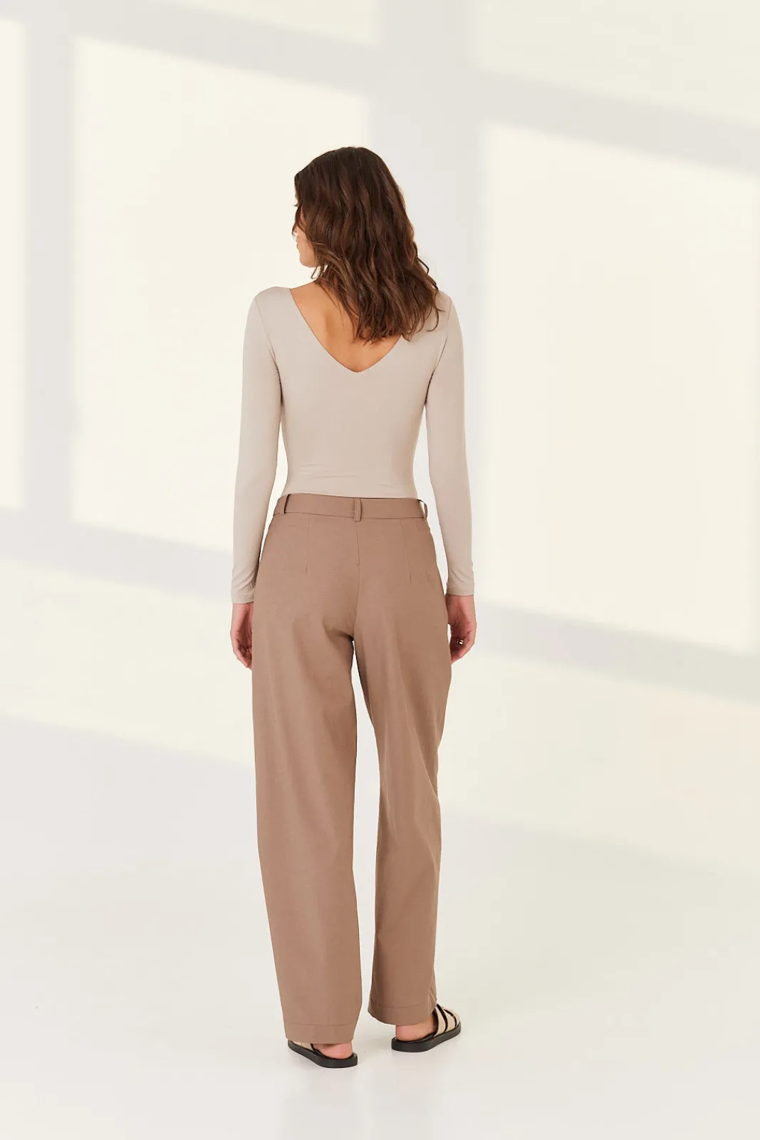 TALYA Spodnie^Spodnie Logan mocca mousse