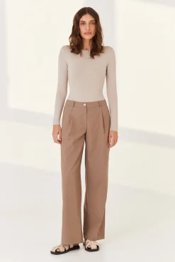 TALYA Spodnie^Spodnie Logan mocca mousse