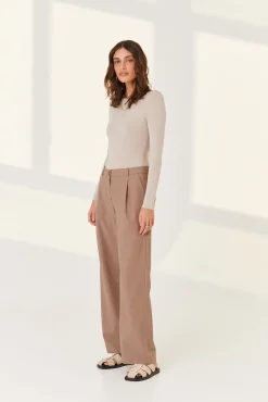 TALYA Spodnie^Spodnie Logan mocca mousse