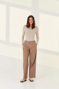 TALYA Spodnie^Spodnie Logan mocca mousse