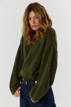 TALYA Swetry^Sweter kardigan Ingrid khaki