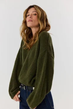 TALYA Swetry^Sweter kardigan Ingrid khaki