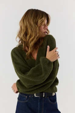 TALYA Swetry^Sweter kardigan Ingrid khaki