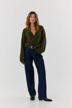 TALYA Swetry^Sweter kardigan Ingrid khaki