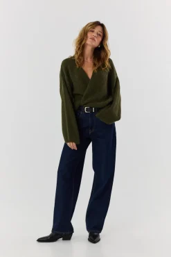 TALYA Swetry^Sweter kardigan Ingrid khaki