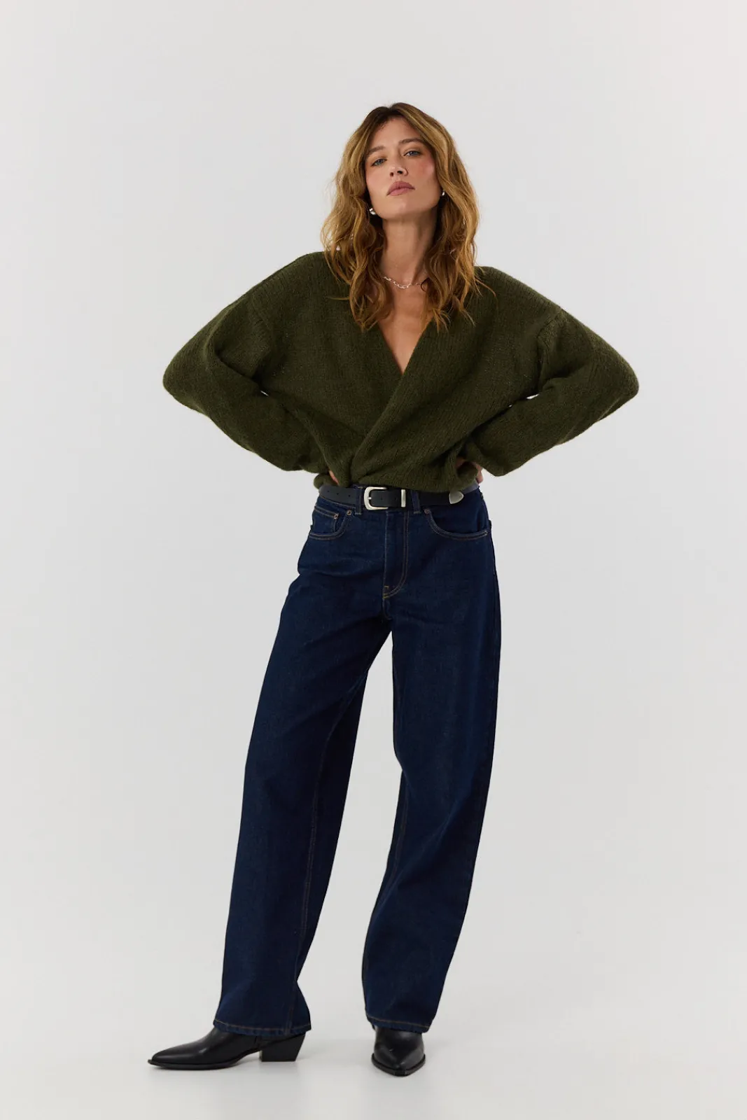 TALYA Swetry^Sweter kardigan Ingrid khaki
