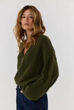 TALYA Swetry^Sweter kardigan Ingrid khaki