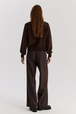 TALYA Swetry^Sweter Polo Bobby dark chocolate