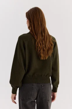 TALYA Swetry^Sweter Polo Bobby khaki